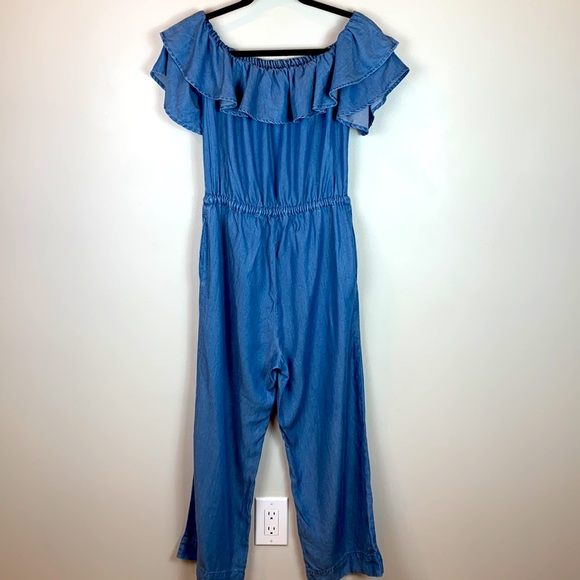 Loft Chambray Off The Shoulder Jumpsuit - Picture 5 of 8